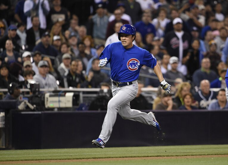 カブス時代。珍しい（!?）打席シーンも　©Getty Images