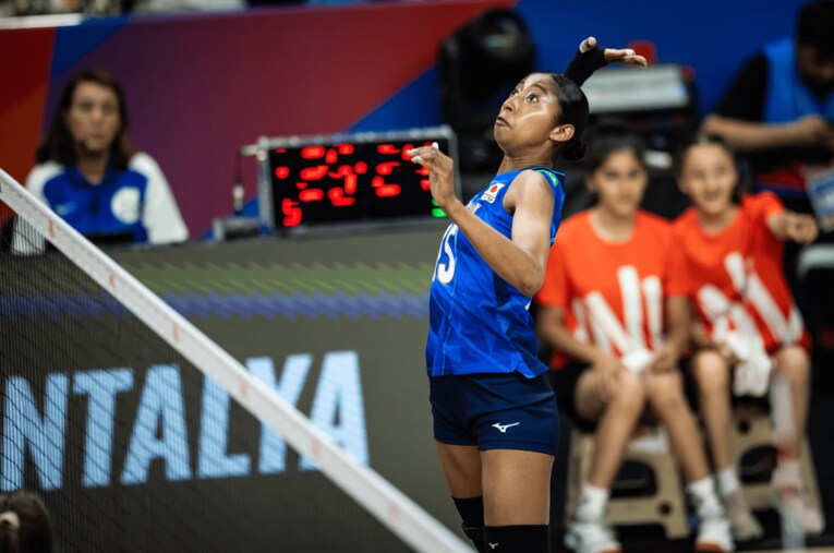 宮部藍梨（VNLポーランド戦）©︎Volleyball World