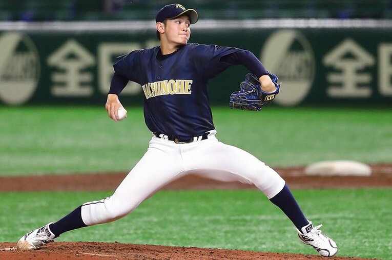 八戸学院大学の4年生、大道温貴。大学通算20勝5敗、150kmのスピードはプロの目にどう映っているだろうか。 ／ photograph by Hachinohe Gakuin University