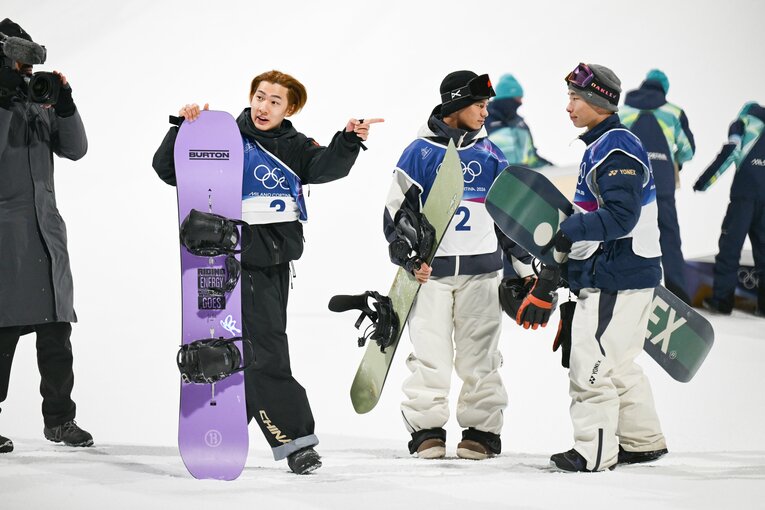 木村葵来が金メダル、木俣椋真が銀メダルを獲得した男子ビッグエア　©Nanae Suzuki／JMPA