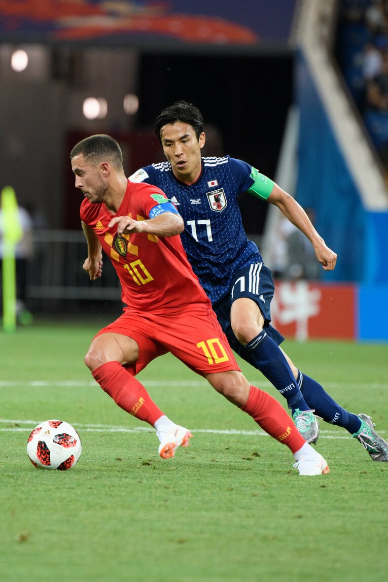 ロシアW杯ベルギーvs日本で長谷部とマッチアップ　©Asami Enomoto／JMPA