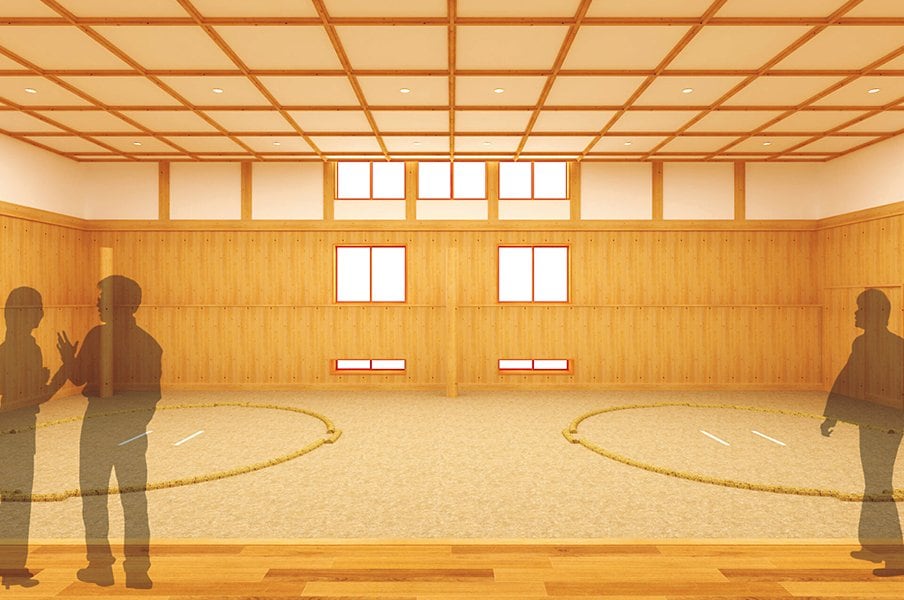 「設計」――2面の土俵で活気のある稽古を。<Number Web> photograph by 荒磯部屋