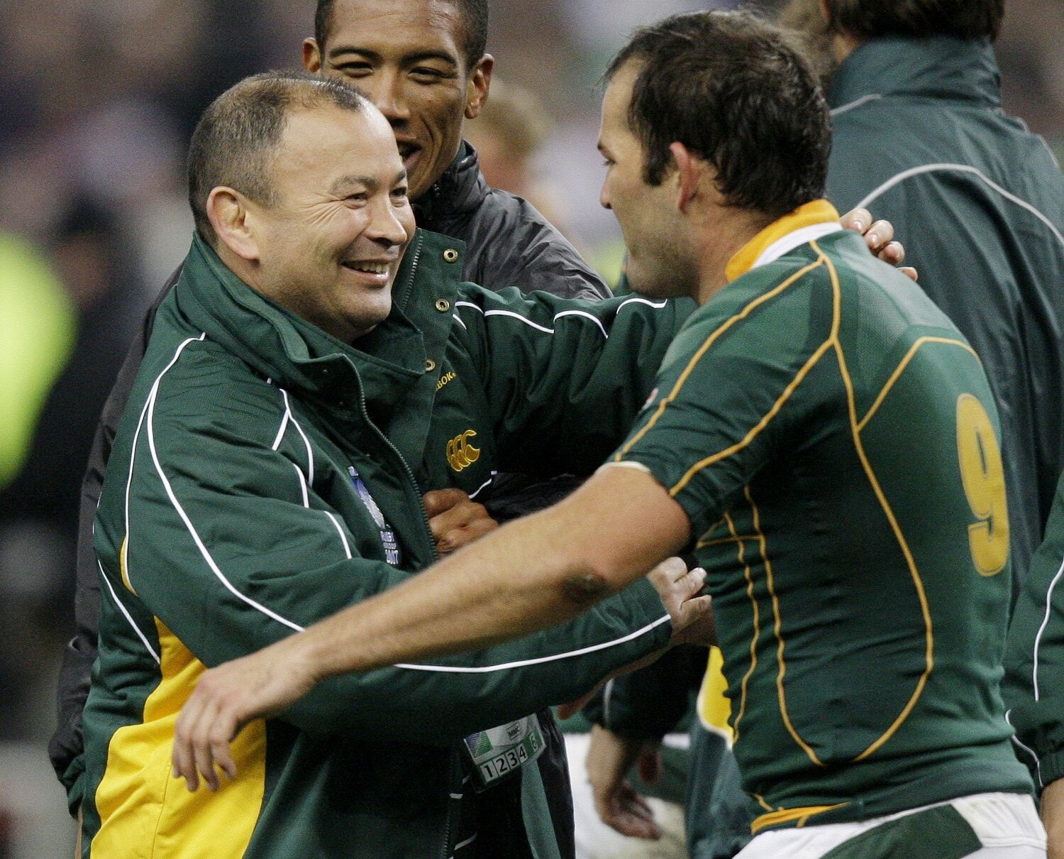 16年前、フランスでのラグビーW杯。エディー・ジョーンズ氏がスタッフとして南アフリカ代表チームの優勝に貢献した ©AFLO