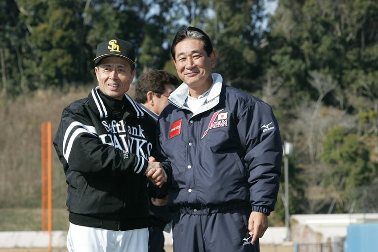 ソフトバンク時代の王監督と　©Sports Graphic Number