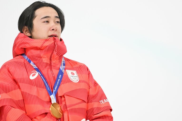 キャップを脱いで国歌を聴いた　©Nanae Suzuki/JMPA