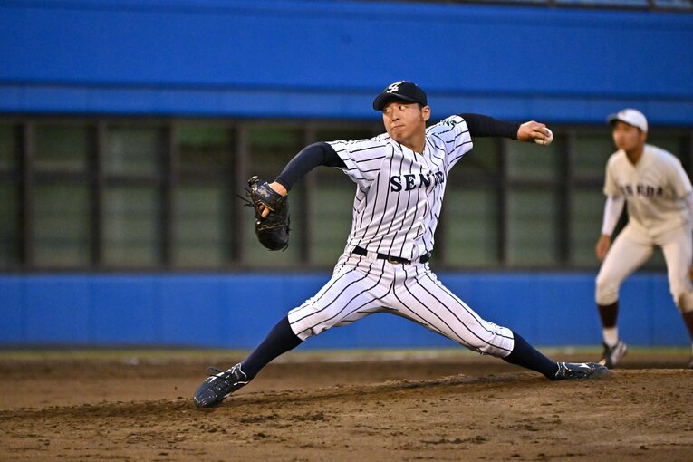 侍ジャパン大学生代表の選考合宿でも好投した渡邉　©Hideki Sugiyama