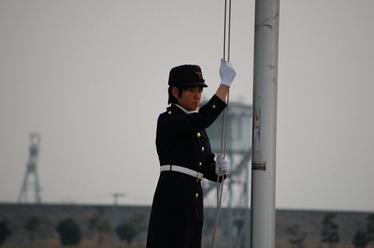 養成所時代の「旗手勤務」の様子