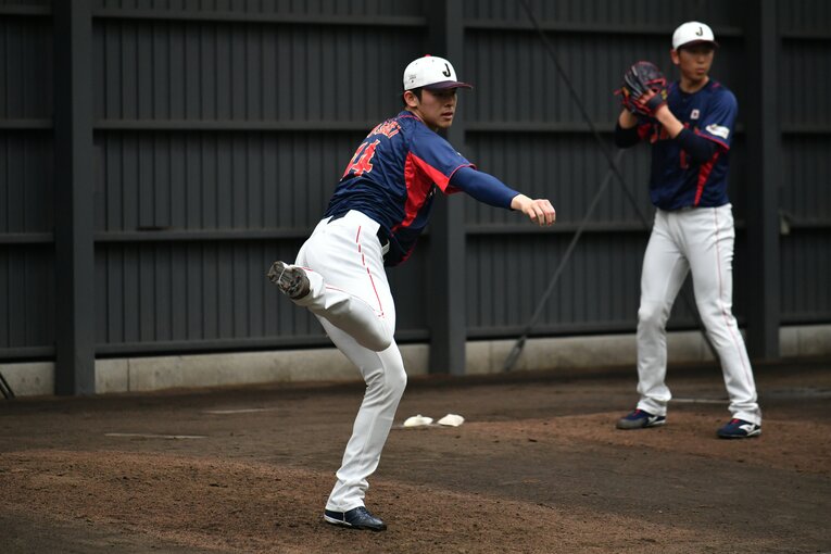 侍ジャパン強化合宿中の佐々木　©︎Hideki Sugiyama
