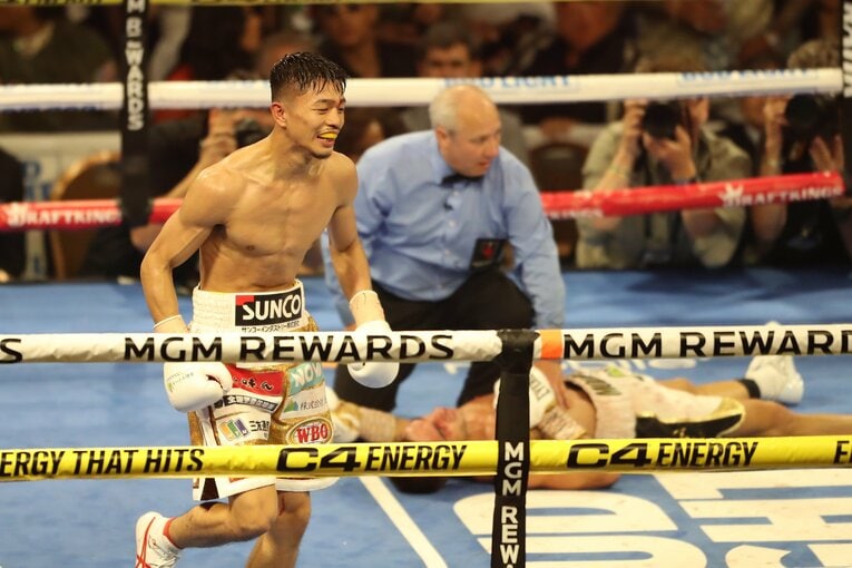 アンドルー・モロニーにKO勝利した中谷潤人　©︎Getty Images