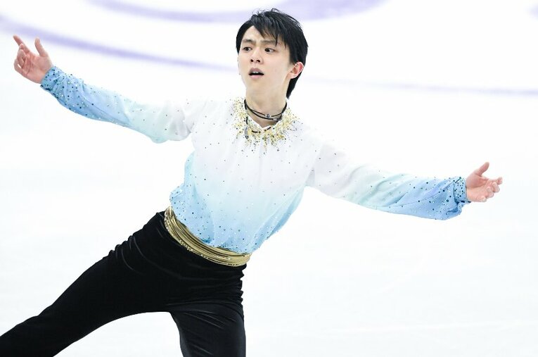 『バラード第1番』を演じる羽生。過去4シーズン、同プログラムで数々の名勝負・名演技を見せてきた ／ photograph by Asami Enomoto