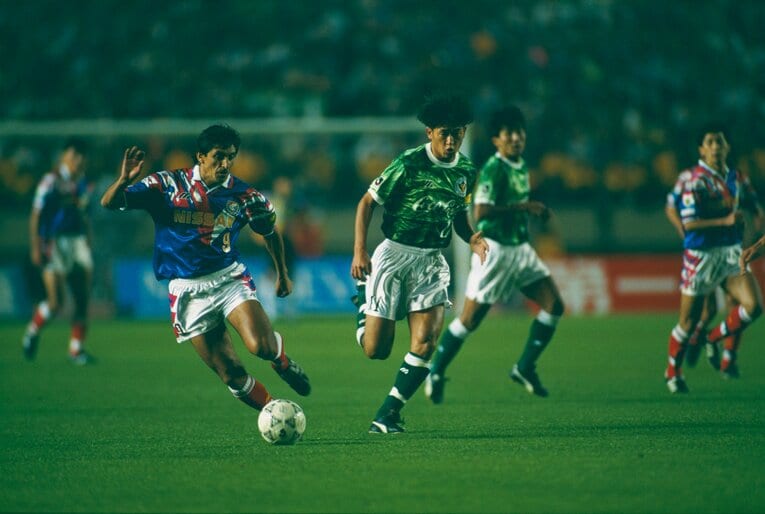 1993年のJリーグ開幕戦。ラモン・ディアスと三浦知良　©Naoya Sanuki