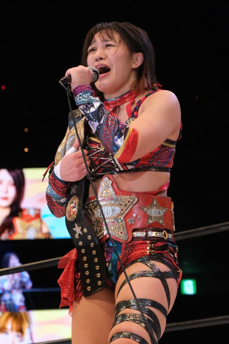 朱里vs林下詩美（2021年12月29日スターダム両国大会）　©Norihiro Hashimoto