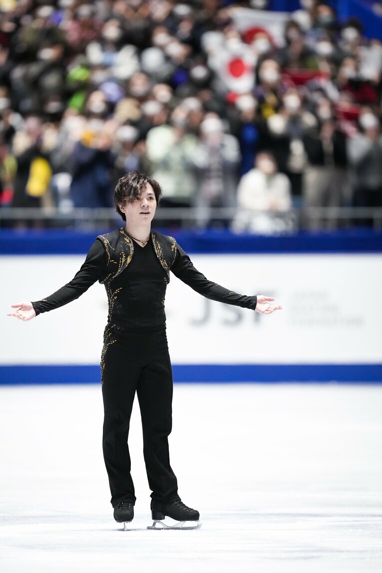 NHK杯フリーの演技を終えた宇野昌磨