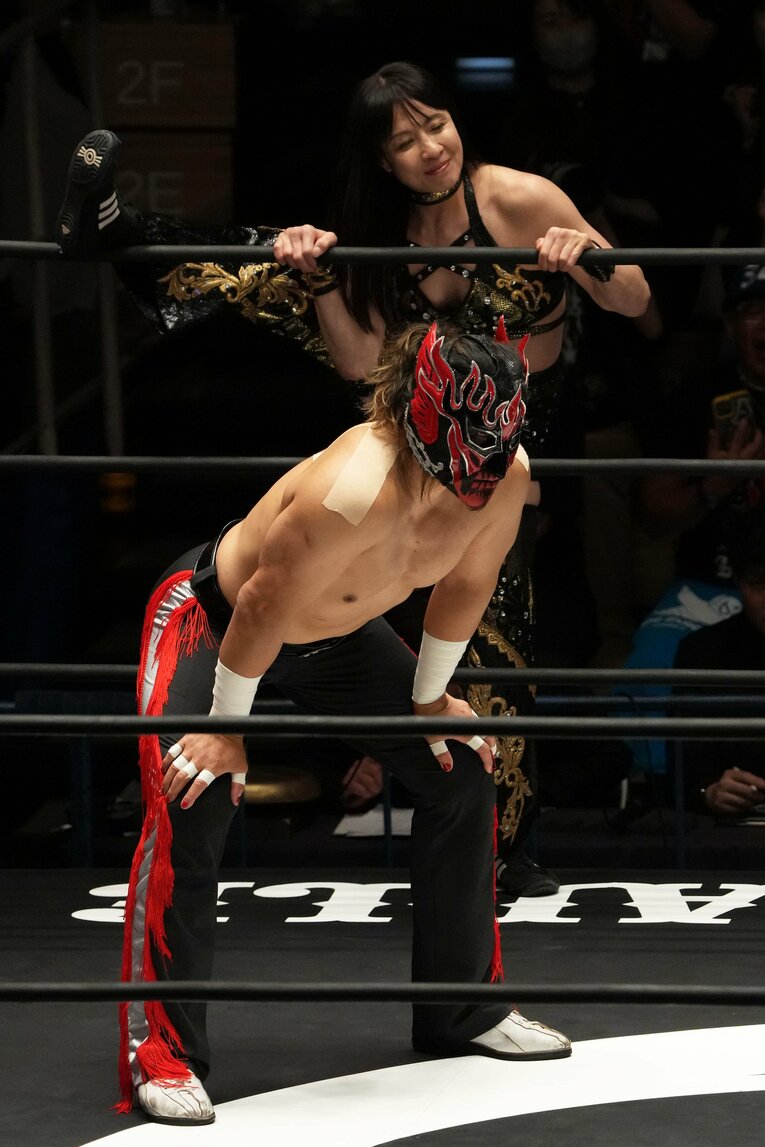 6月10日、後楽園ホールでの自主興行のリングに立つエル・デスペラード　©Masashi Hara