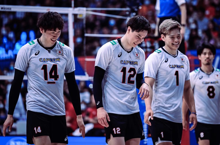 石川祐希、高橋藍、西田有志　©︎FIVB