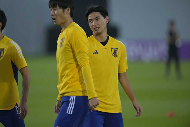 練習する南野　©Koki Nagahama/JMPA