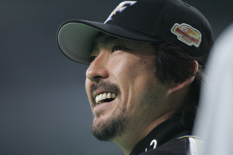 日本ハム時代の小笠原道大（2006年）。ワイルドなヒゲがトレードマークだった　©Hideki Sugiyama