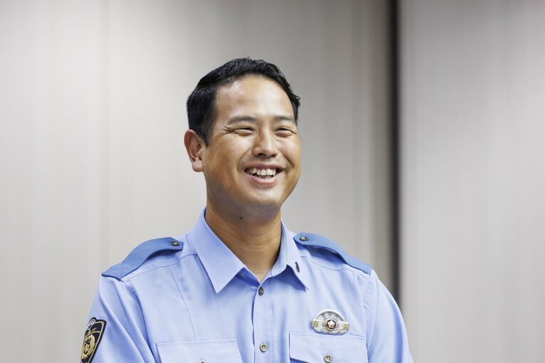 元プロ野球選手の警察官・大田阿斗里（2024年撮影）©Atsushi Hashimoto