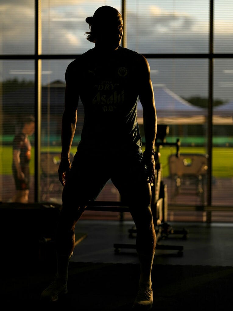 日本でトレーニング中のハーランド。怪物感があふれ出る　©Getty Images