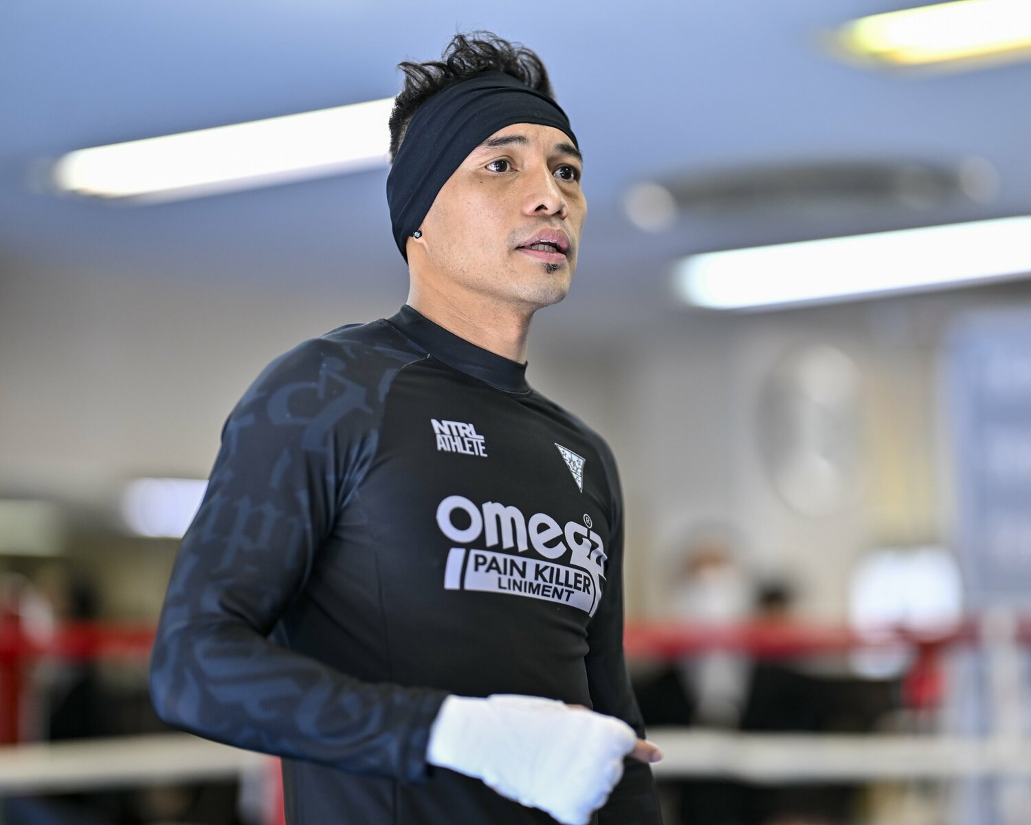 公開練習で汗をながすドネア ©︎Hiroaki Finito Yamaguchi/AFLO