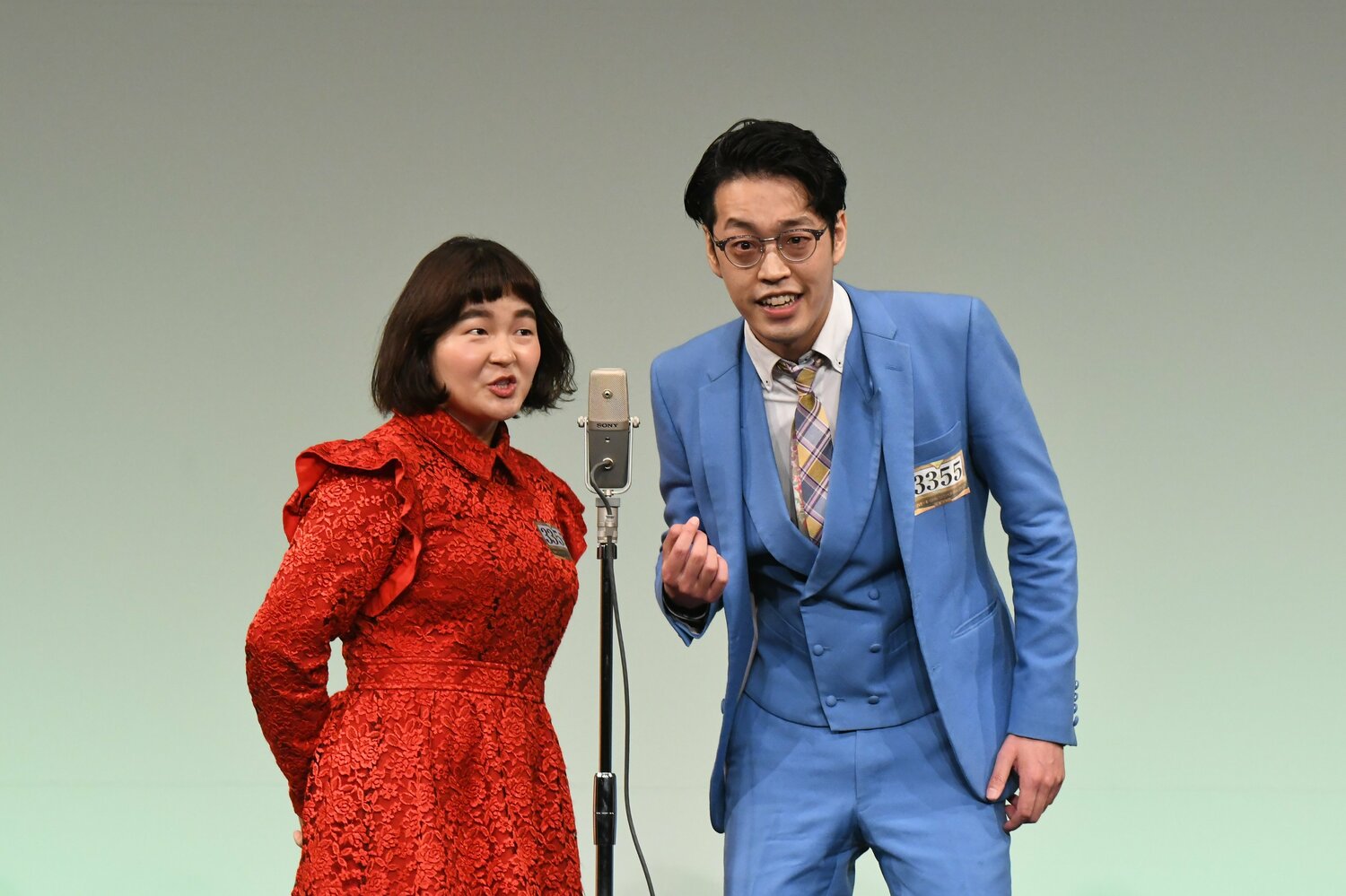 ゆにばーす（吉本興業）。はら（左）、川瀬名人。3大会ぶり3回目の決勝　©M-1グランプリ事務局