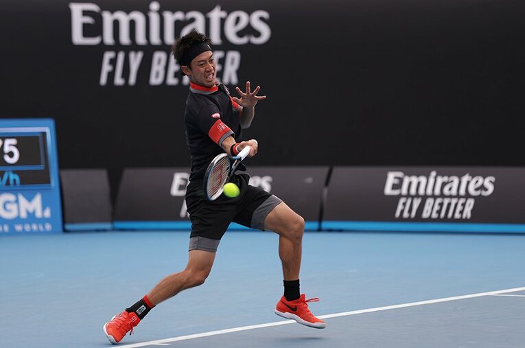 カレノブスタ相手に現時点では“力負け”となったが、錦織圭はここから巻き返せるか ／ photograph by Hiromasa Mano