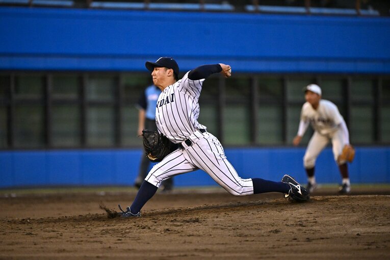 侍ジャパン大学生代表の選考合宿でも好投した渡邉　©Hideki Sugiyama