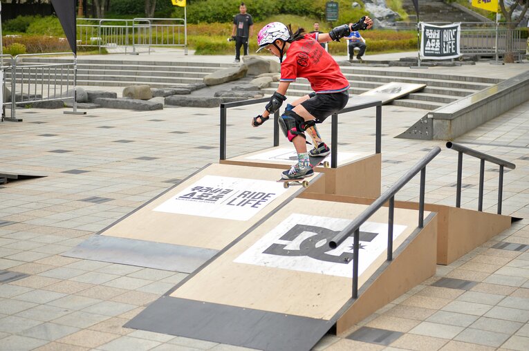 2016年に韓国で開催されたASIAN OPENで優勝した四十住。この頃は国内にパークスタイルのコンテストはほとんどなかった　©Yoshio Yoshida