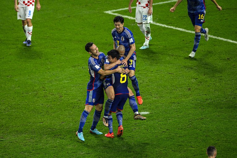 クロアチア戦の先制ゴール　©︎Takuya Sugiyama/JMPA