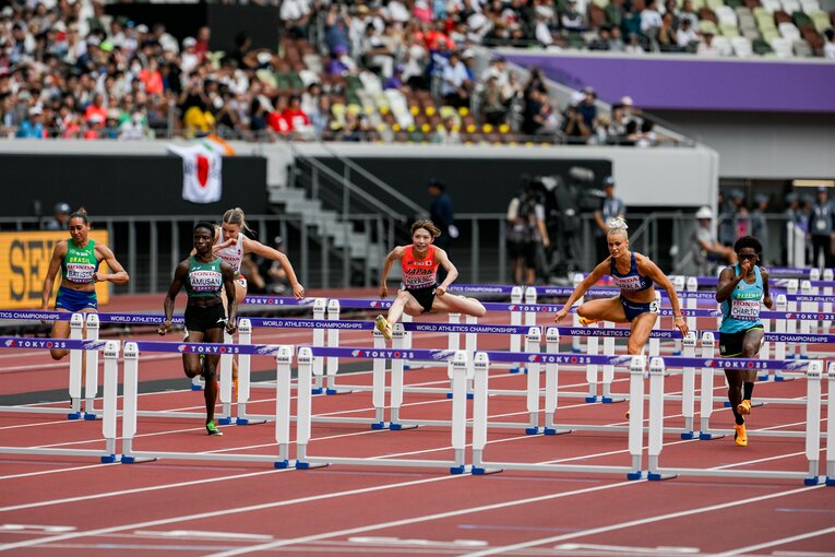 【東京世界陸上】100mハードル予選を走る中島ひとみ（長谷川体育施設）　©Nanae Suzuki