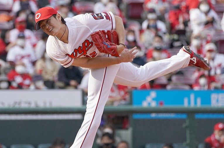 栗林、森浦とともに勝利パターンを形成する大道。投げっぷりの良さを引き出したのは永川コーチの言葉だった ／ photograph by Sankei Shimbun