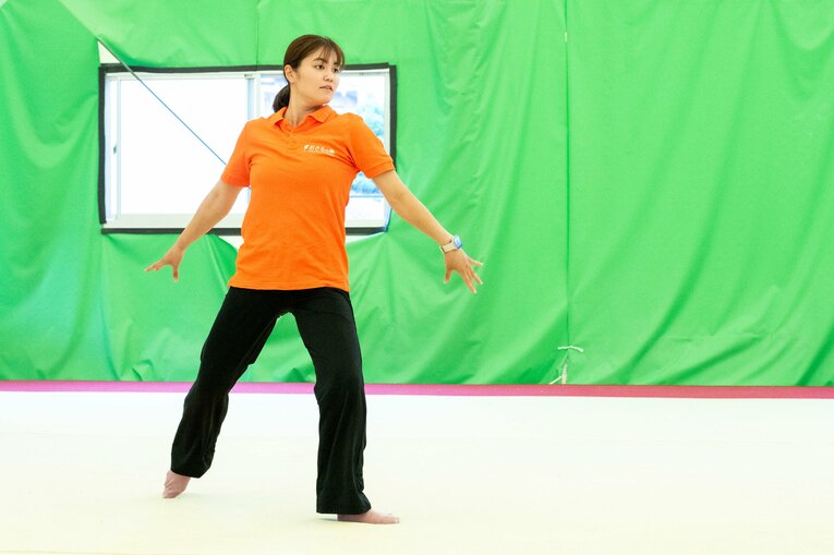 現在は姫路市の体操クラブ『おさるの森』で、ダンス教室などのインストラクターを務めている　©Takashi Shimizu