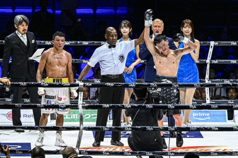 那須川天心は2度のダウンを奪い、フルマークの判定勝ちを収めた　©Takuya Sugiyama