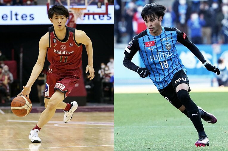 盛り上がったドリブル論。互いにその力を認め合い、刺激を得たようだ ／ photograph by L）B.LEAGUE   R）J.LEAGUE　