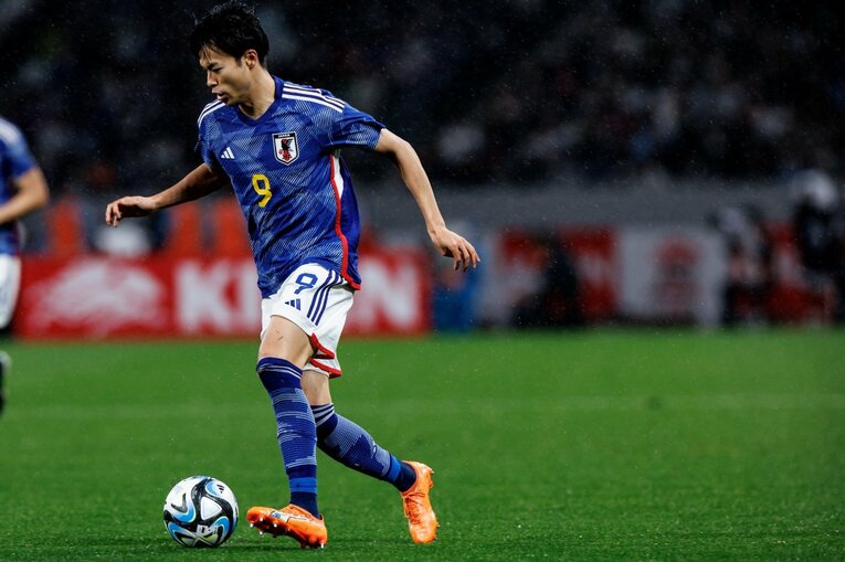 日本代表3月シリーズ、ウルグアイ戦の三笘 ©Kiichi Matsumoto/JMPA