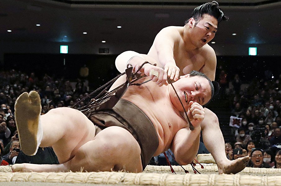 大相撲春場所、無観客開催の影響は。注目の炎鵬、大栄翔らの声を伝える。＜Number Web＞ photograph by Kyodo News