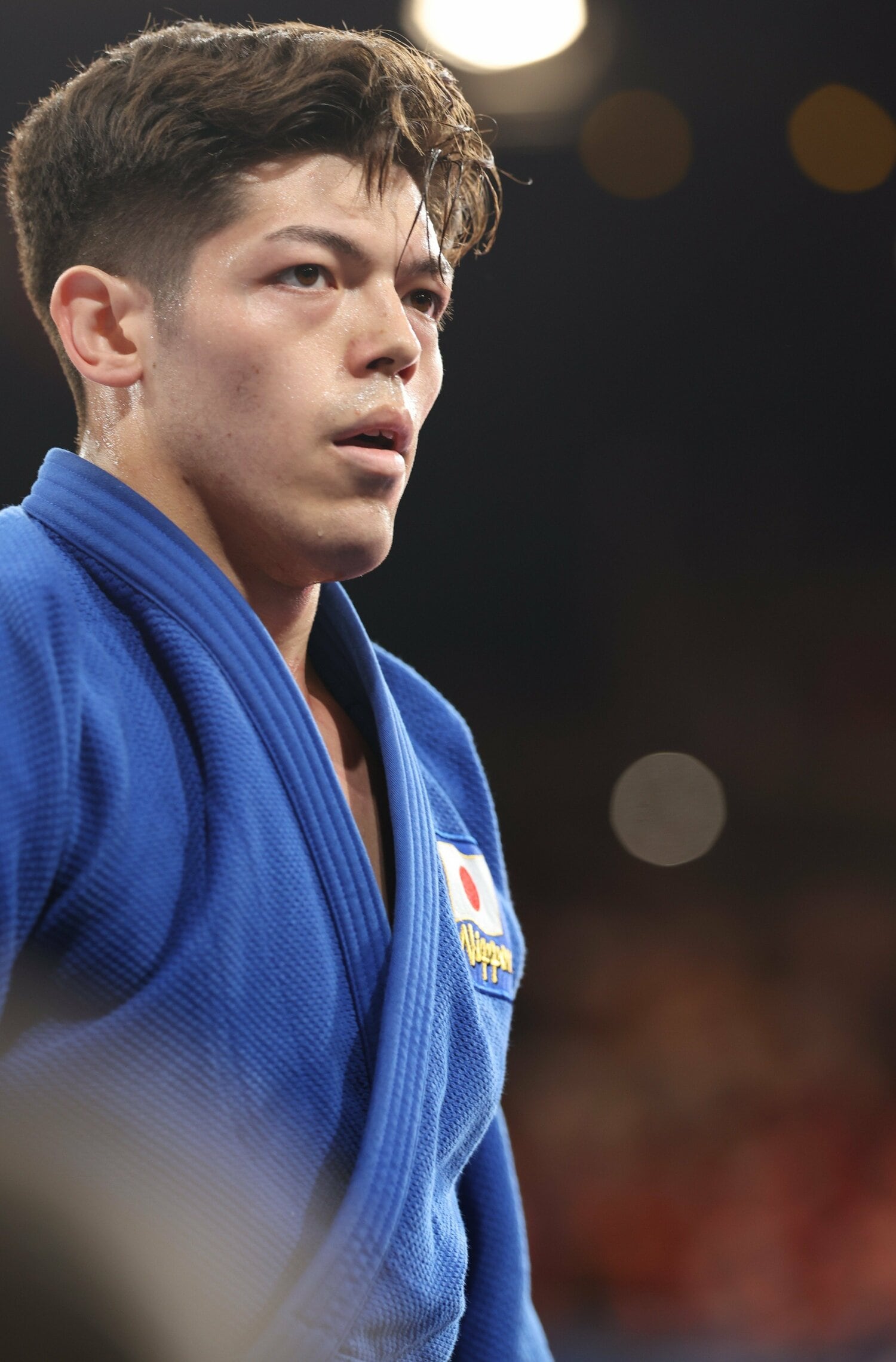 パリ五輪男子90キロ級決勝での村尾三四郎　©Tetsuya Higashikawa/JMPA