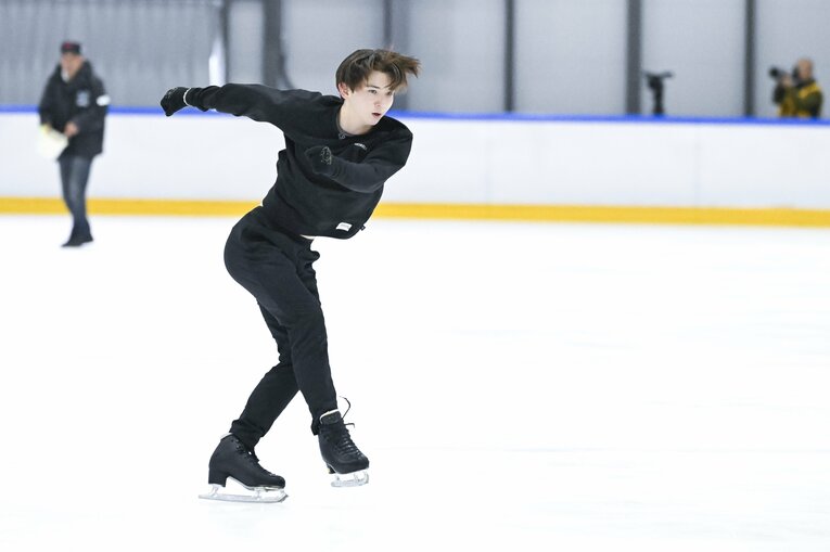 今季よりシニアに参戦するフィギュアジュニア世界王者の中田璃士（17歳）。関西アイスアリーナでの全日本強化合宿にて