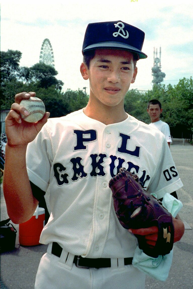 大阪府予選でノーヒットノーランを達成した、松井稼頭央（当時・和夫）のPL時代　©Sankei Shimbun