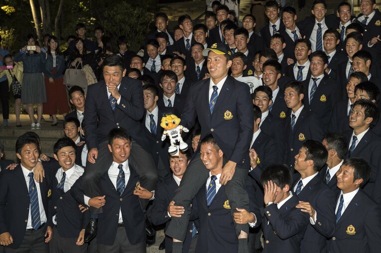 ドラフト指名時の田中　©Takuya Sugiyama