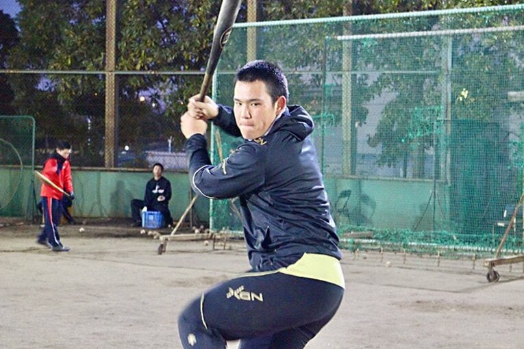 黙々と練習に取り組む幕張総合・村山亮介　©︎Yu Takagi