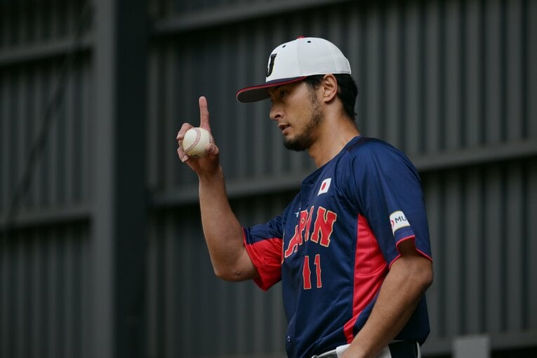 WBCキャンプ2日目、ブルペンで投球するダルビッシュ　©︎Hideki Sugiyama