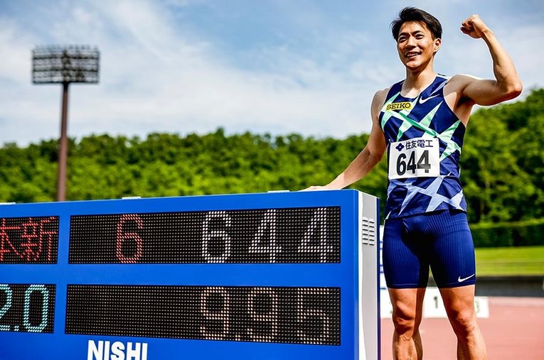 布勢スプリントで9秒95の日本新記録を出した山縣亮太。9秒台へたどり着くまでの道のりは長かった ／ photograph by Kiichi Matsumoto