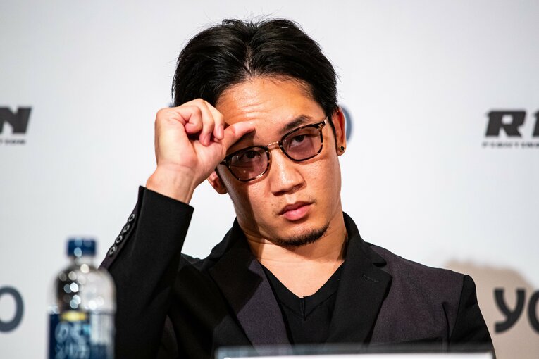 会見中の朝倉未来　©RIZIN FF Susumu Nagao