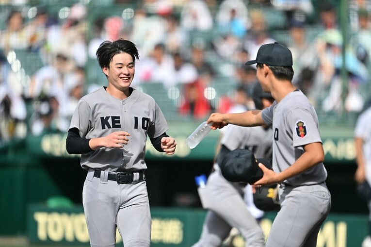 準々決勝・沖縄尚学戦での丸田ら慶応ナインの躍動＋森林監督の表情（全20枚）　©Hideki Sugiyama