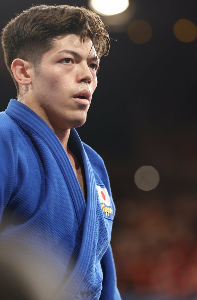 パリ五輪男子90キロ級決勝での村尾三四郎　©Tetsuya Higashikawa/JMPA
