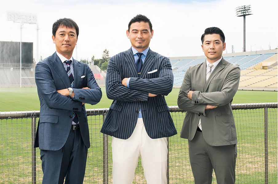 <スペシャル鼎談>五郎丸歩×伊藤慶太(NHKアナ)×中野謙吾(日テレアナ)熱狂を伝える3人の男たち。<Number Web> photograph by Asami Enomoto