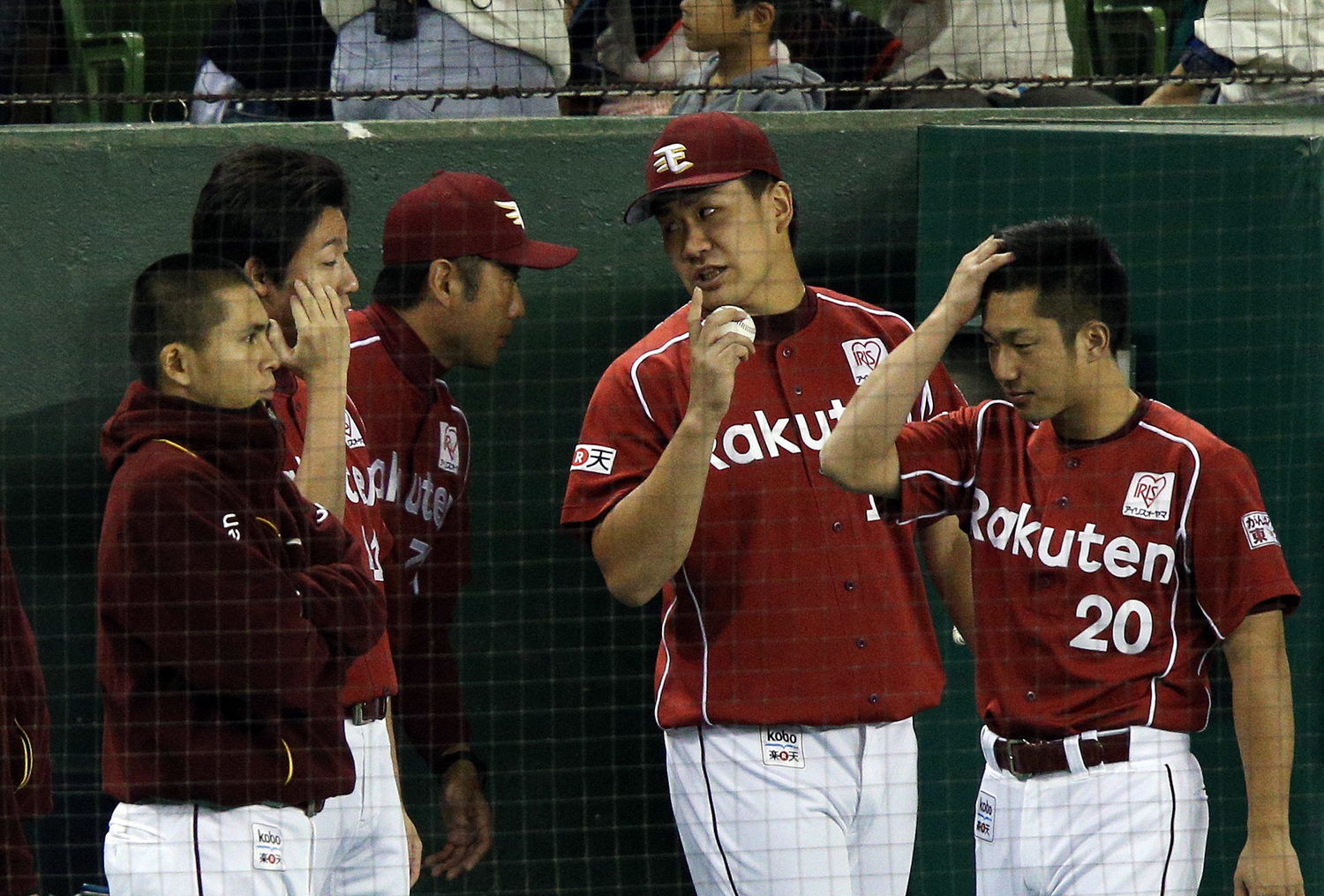 あの日（13年9月26日の西武戦）の6回。ブルペンで待機する田中将大　©JIJI PRESS