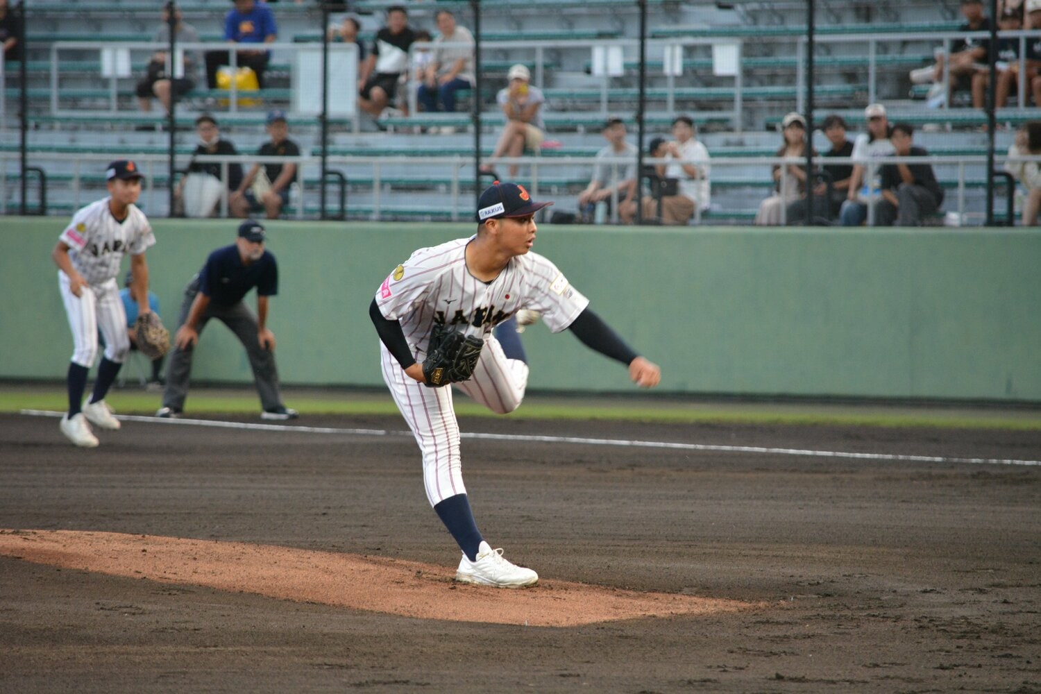 オープニングラウンドの韓国戦で先発した末吉良丞 ©Takarin Matsunaga