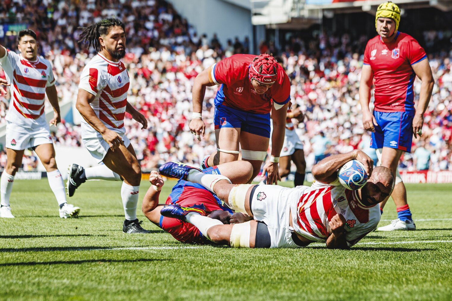 W杯初戦のチリ戦後半13分にトライを奪ったリーチマイケル　©︎Kiichi Matsumoto